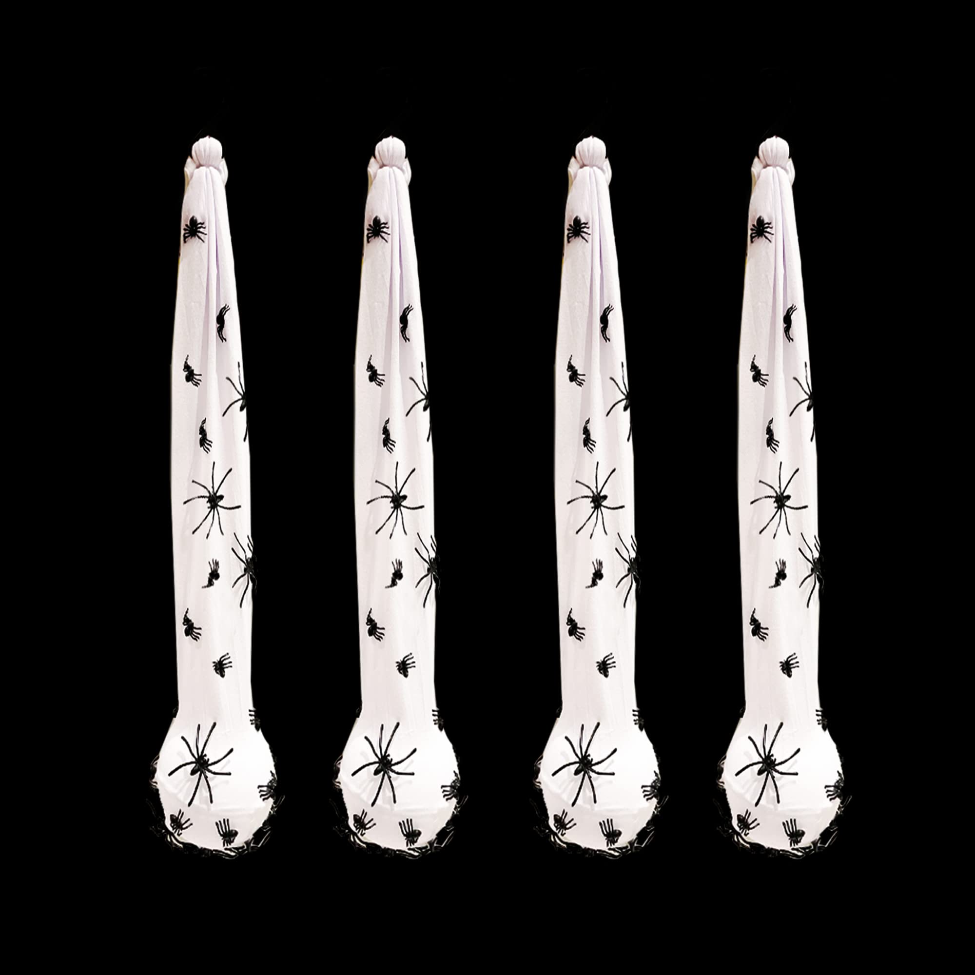 4 Pack Halloween Light-Up Spider Hanging Egg Sacs (20 Inch) - Easy No Assembly Decor for Indoor & Outdoor Party, Haunted House, Porch & Yard Decorations