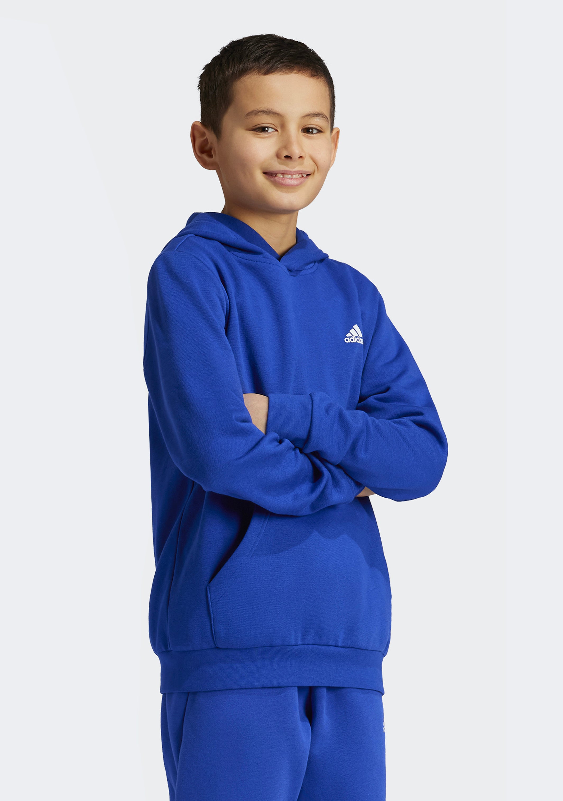 Adidas Kids' Essentials Small Logo Fleece Hoodie - Soft & Cozy Pullover for Boys & Girls | Perfect for School, Playdates & Outdoor Activities