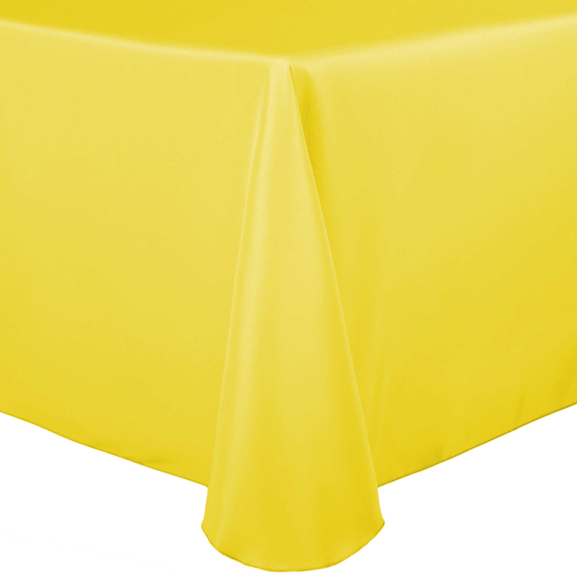 5 Pack Lemon Yellow Polyester Linen Tablecloth 60x144 Inch Oval - Washable & Wrinkle-Resistant for Dining Tables, Buffets, Weddings, and Events