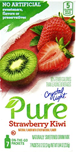 **Crystal Light Pure Strawberry Kiwi Sugar-Free Drink Mix Packets - 7 Packets per Box (9 Boxes) - On-The-Go Hydration for Workouts, Travel & Office**