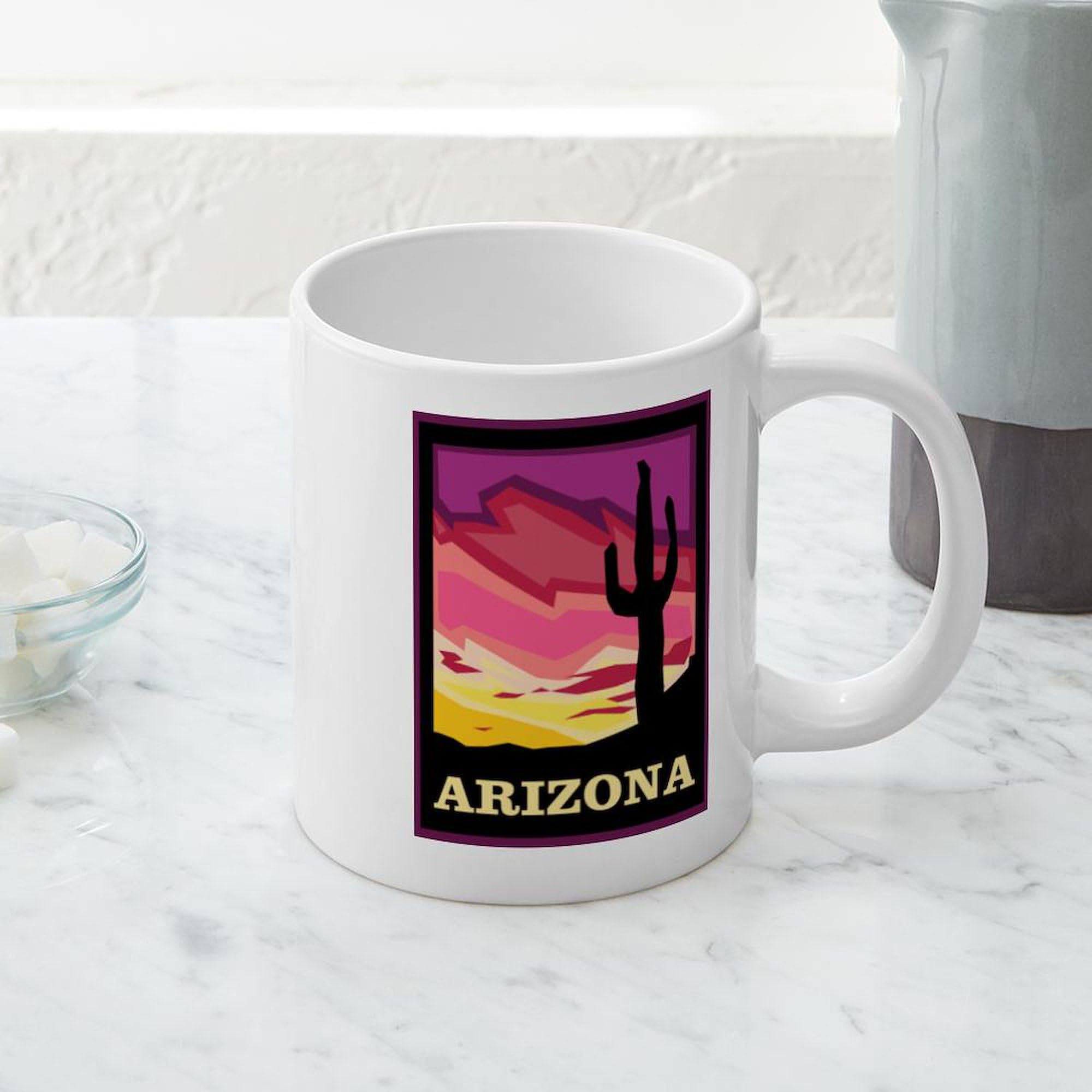 Arizona Themed 20 oz Ceramic Coffee Mega Mug - Large Insulated Travel Mug for Hot & Cold Beverages - Perfect for Home, Office, Camping & Road Trips
