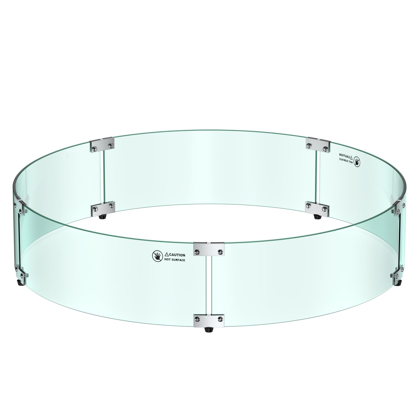 **Skyflame 33 x 7 Inches Tempered Glass Fire Pit Wind Guard – Round Flame Shield for 31” Fire Pit Burner Pans, Fire-Resistant Windscreen Set – Perfect for Patio, Backyard, and Outdoor Gatherings**