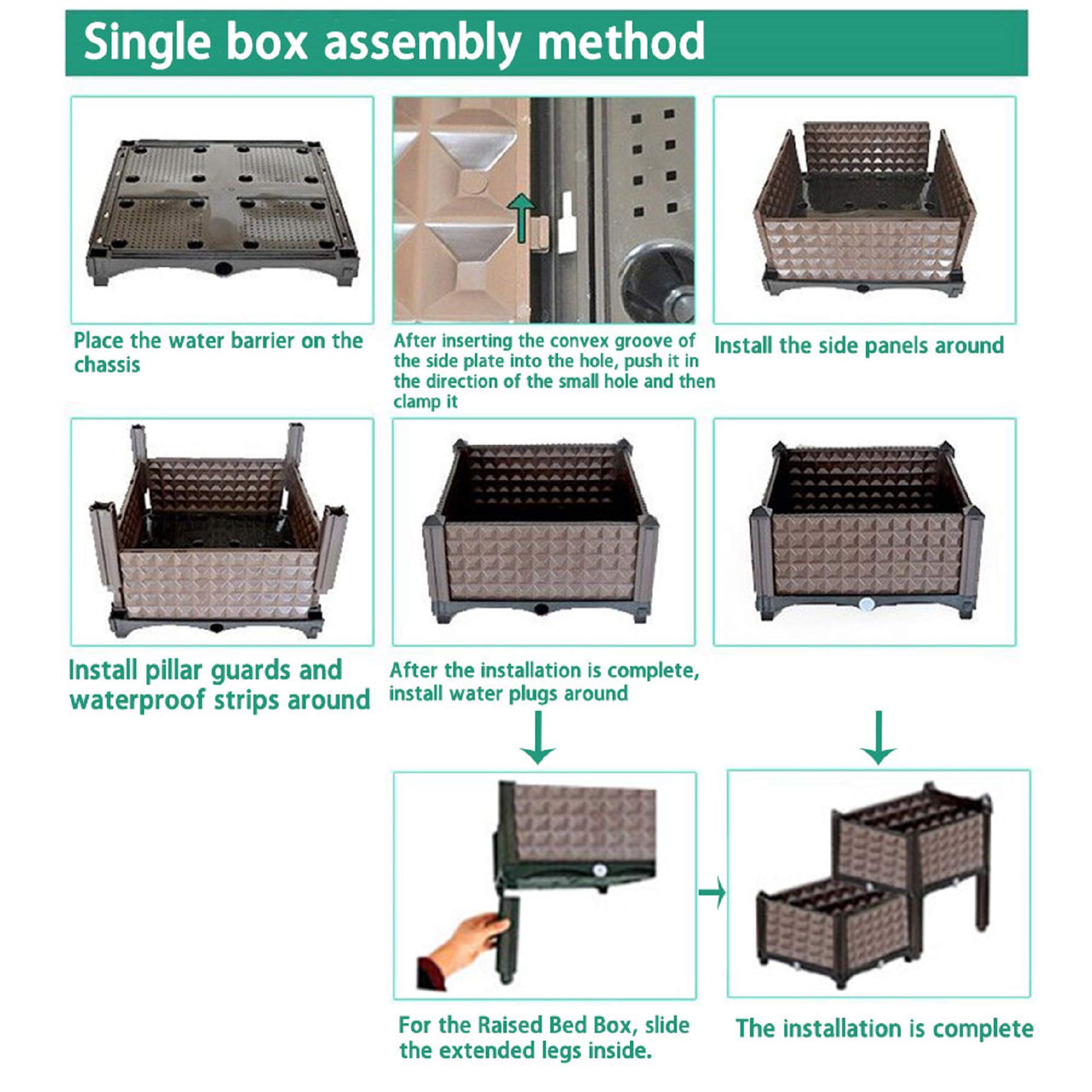 Elevated Raised Garden Bed Kit - 2-Piece Set for Growing Flowers, Vegetables & Plants | Indoor/Outdoor Gardening Solution | Brown Planter Box for Patio, Balcony & Backyard
