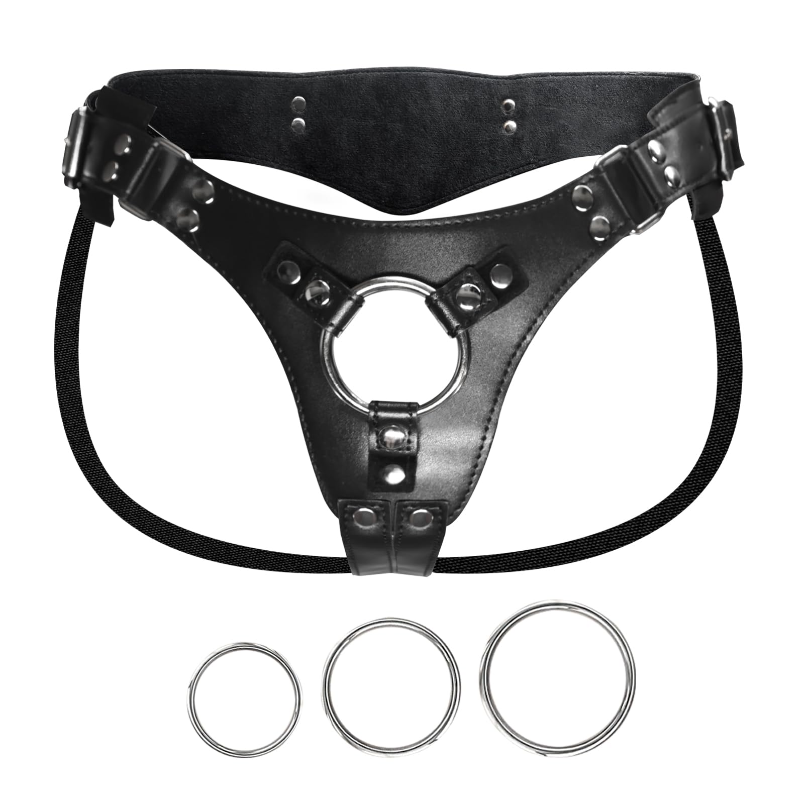 Adjustable Strap On Dildo Harness for Women & Men - Plus Size Wearable Adult Sex Toy for Couples, Pegging, Lesbian & Gay Play - Soft Leather with Plush Lining - Universal Fit for All Body Types - Perfect for Role Play, BDSM & Spicing Up Your Sex Life