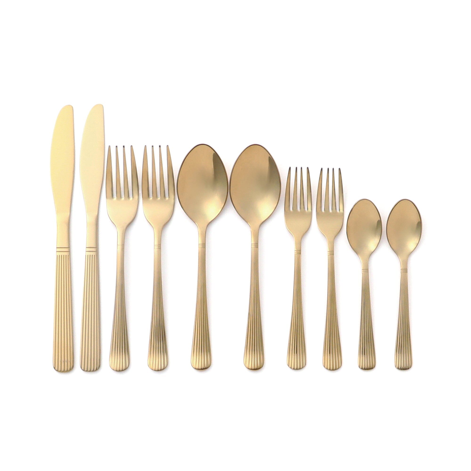 10-Piece Stainless Steel Gold Cutlery Set - Elegant Flatware for Dining, Parties, and Gifts