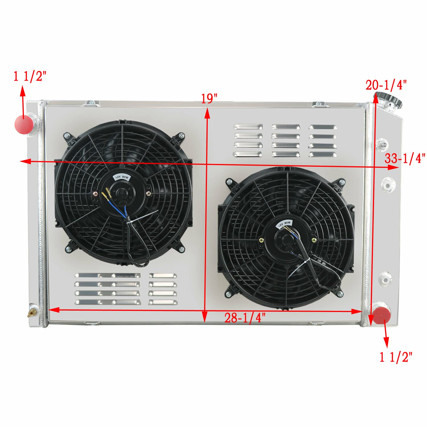 Primecooling 56MM 3 Row Aluminum Radiator with 2X12