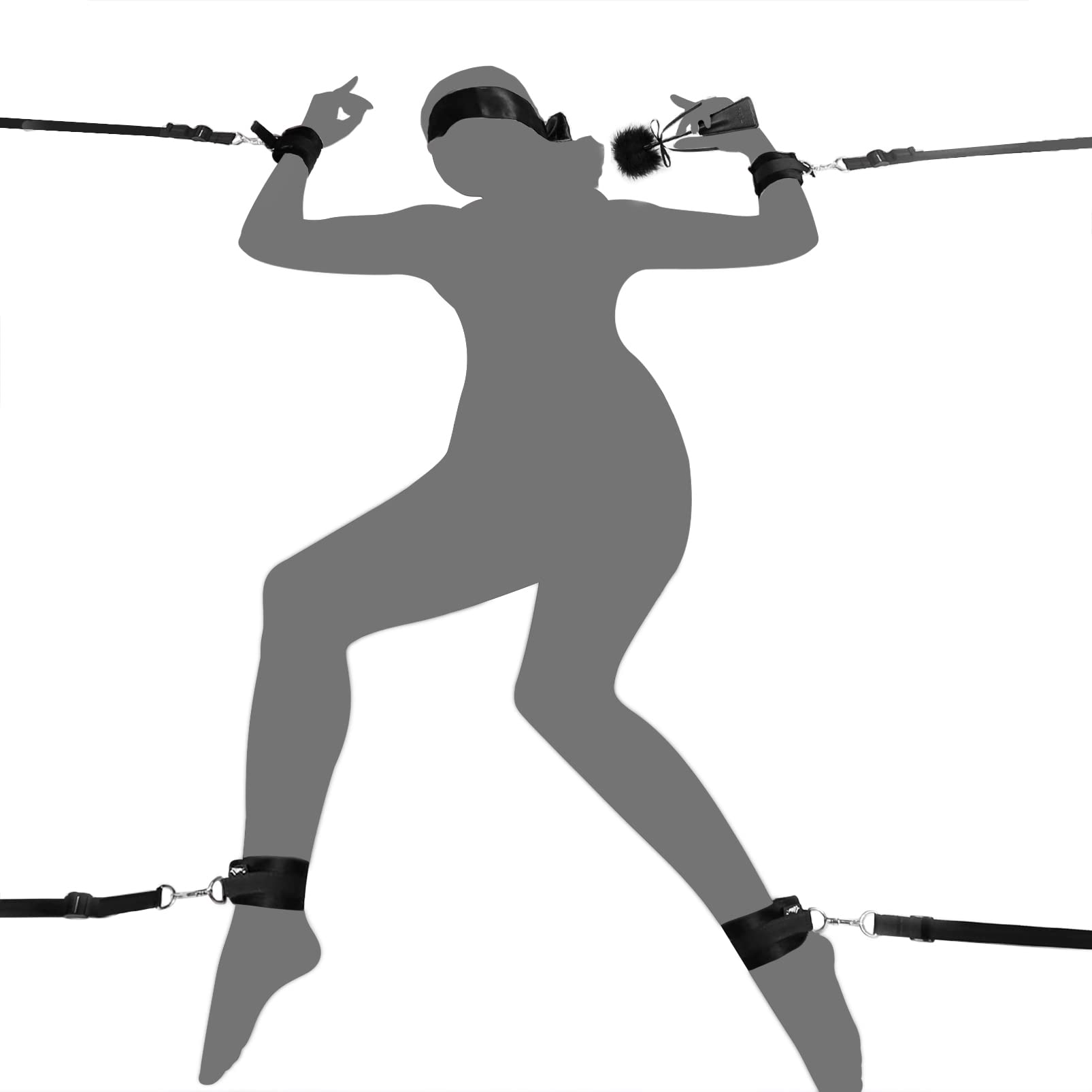 Premium BDSM Bondage Kit - UTIMI Restraints Set with Handcuffs, Ankle Cuffs, Blindfold & Tickler for Couples - Sensual Adult Toys for Spicing Up Bedroom Play & Roleplay Scenes