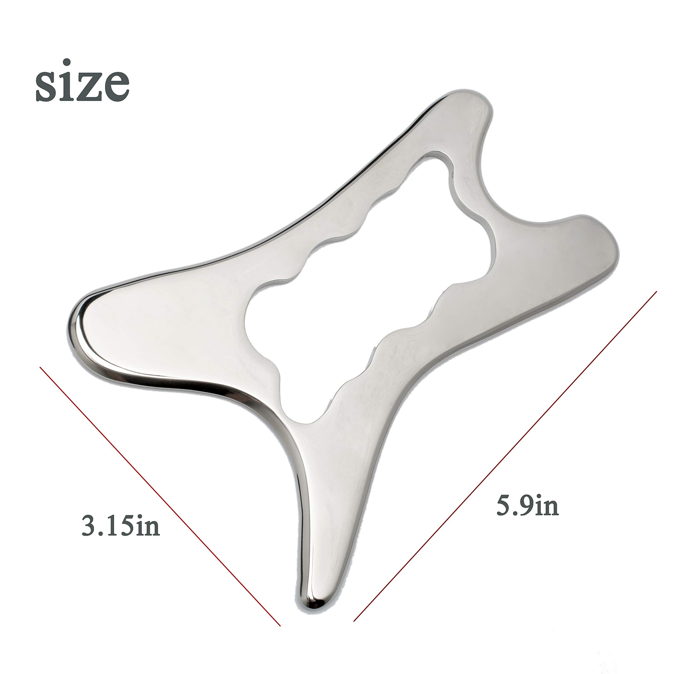 Premium Stainless Steel Gua Sha Scraping Tool for Muscle Massage & Pain Relief - IASTM Therapy Tool to Relax Soft Tissue, Reduce Headache, Neck & Back Pain - Perfect for Home Spa, Physical Therapy & Self-Care Routine