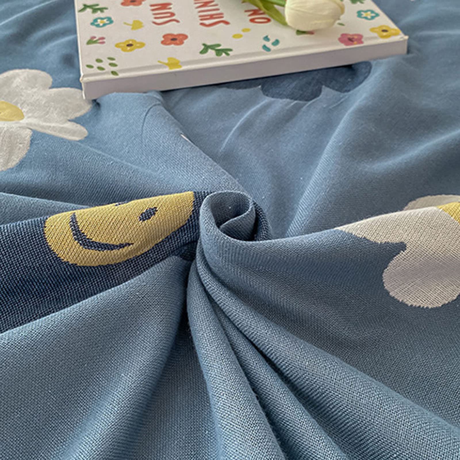 Lightweight Cooling Blanket for Hot Sleepers - 100% Cotton Summer Throw Blanket, Ultra Soft & Breathable for Night Sweat Relief - Perfect for Bedroom, Sofa & Travel Use