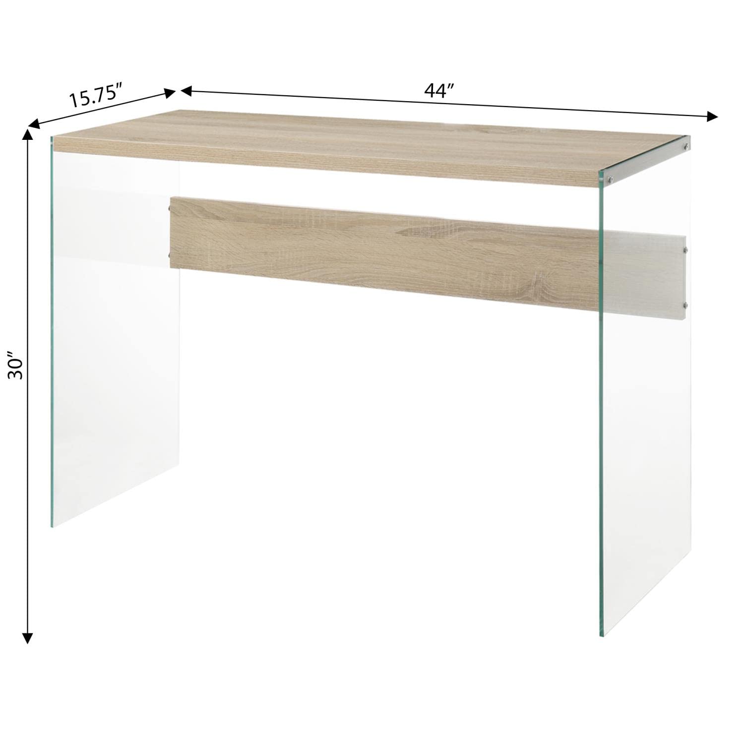 Convenience Concepts SoHo Console Table & Desk - Weathered White Finish for Living Room, Entryway, or Home Office