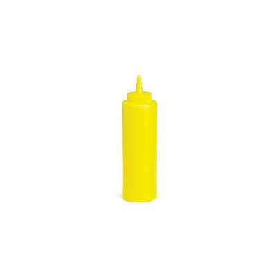 TableCraft 12 Oz Squeeze Bottle - Durable Plastic Condiment Dispenser for Ketchup, Mustard & Sauces - Perfect for Restaurants, BBQs & Home Kitchen Use (Yellow)
