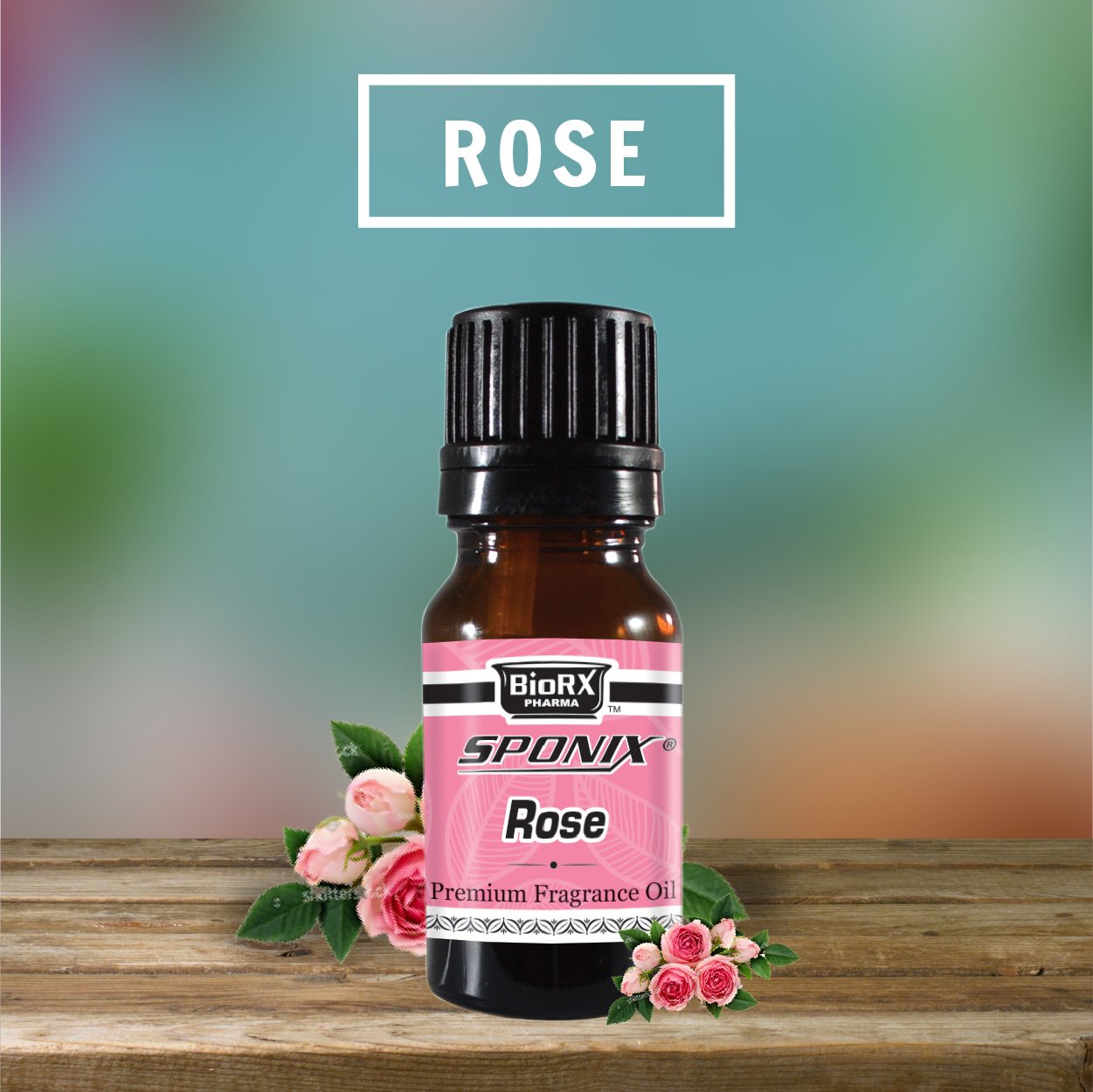 Premium Rose Fragrance Oil - 100% Pure & Natural Scented Perfume Oil for Diffusers, Candles & Soap Making - Long Lasting Aromatherapy Essential Oil - 10mL by Sponix - Perfect for Home Spa, Relaxation & Gift Giving