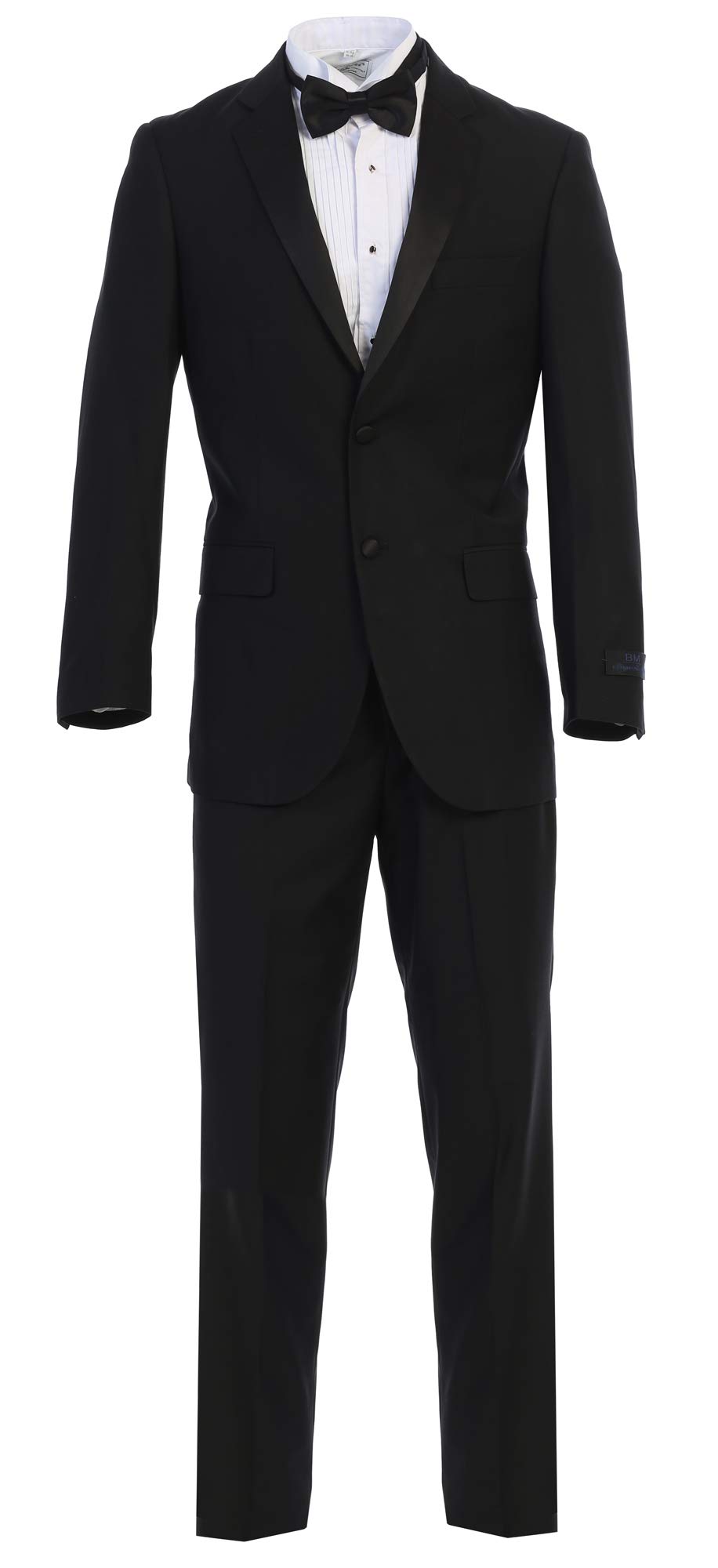 Premium Men's Classic Formal Tuxedo Suit - Ultra Soft Stretch Fabric for Weddings, Prom & Black Tie Events - Slim Fit 3-Piece Suit with Vest & Bow Tie