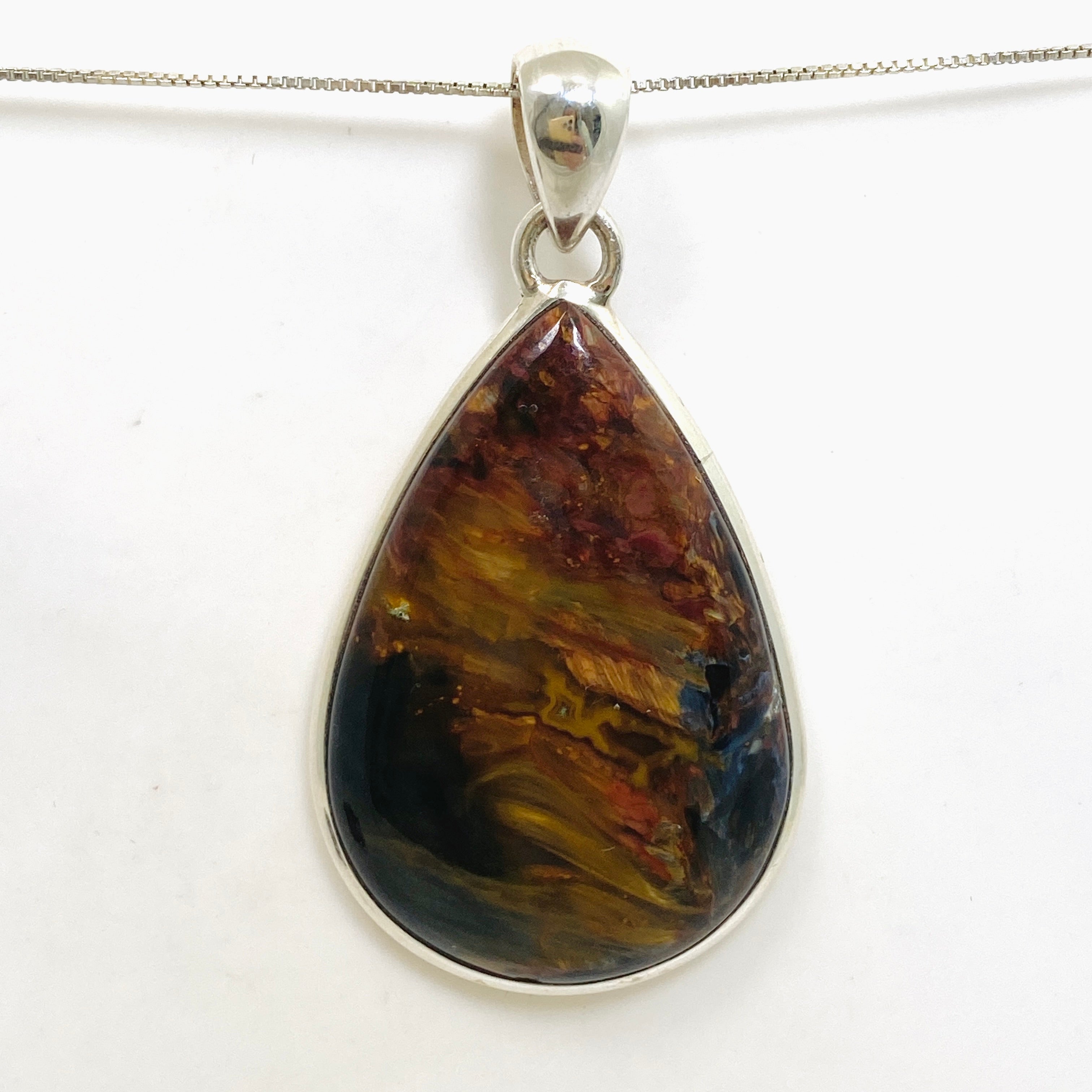 Natural Pietersite Teardrop Cabochon Pendant - Handmade Jewelry PPGJ1062 for Women, Gift for Her, Healing Crystal Necklace - Perfect for Meditation, Yoga & Spiritual Healing