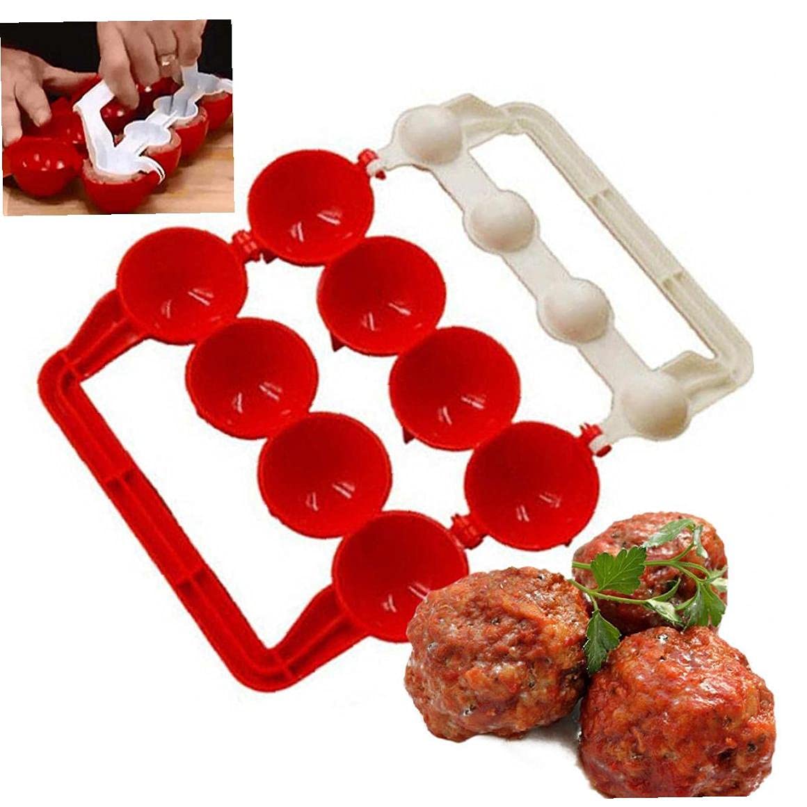 1 Set Plastic Meatball Maker - Fish Ball & Stuffed Meatball Mold - Kitchen Cooking Gadget for Homemade Meatballs, Fish Balls & Dumplings - Perfect for Meal Prep, Party Snacks & Asian Cuisine Cooking