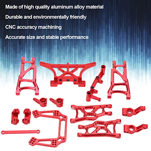 High-Performance RC Front Rear Suspension Arm Kit - 1/10 Scale Aluminum Alloy Upgrade Parts for TRAXXAS Slash 2WD RC Car (Red) - Perfect for Off-Road Racing, Bashing & Drifting