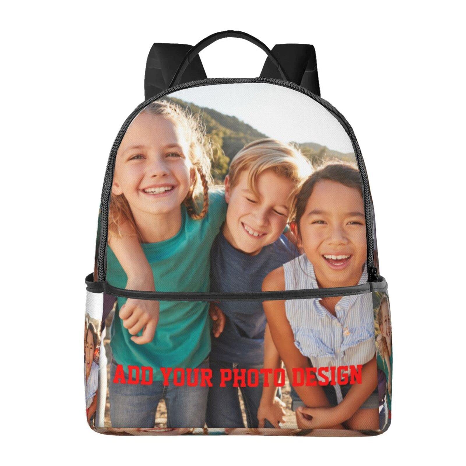 Custom Personalized Text & Picture Backpack - Unique Travel Backpack for Men & Women - Personalized School Bag for Boys & Girls - Perfect for Travel, School & Everyday Use