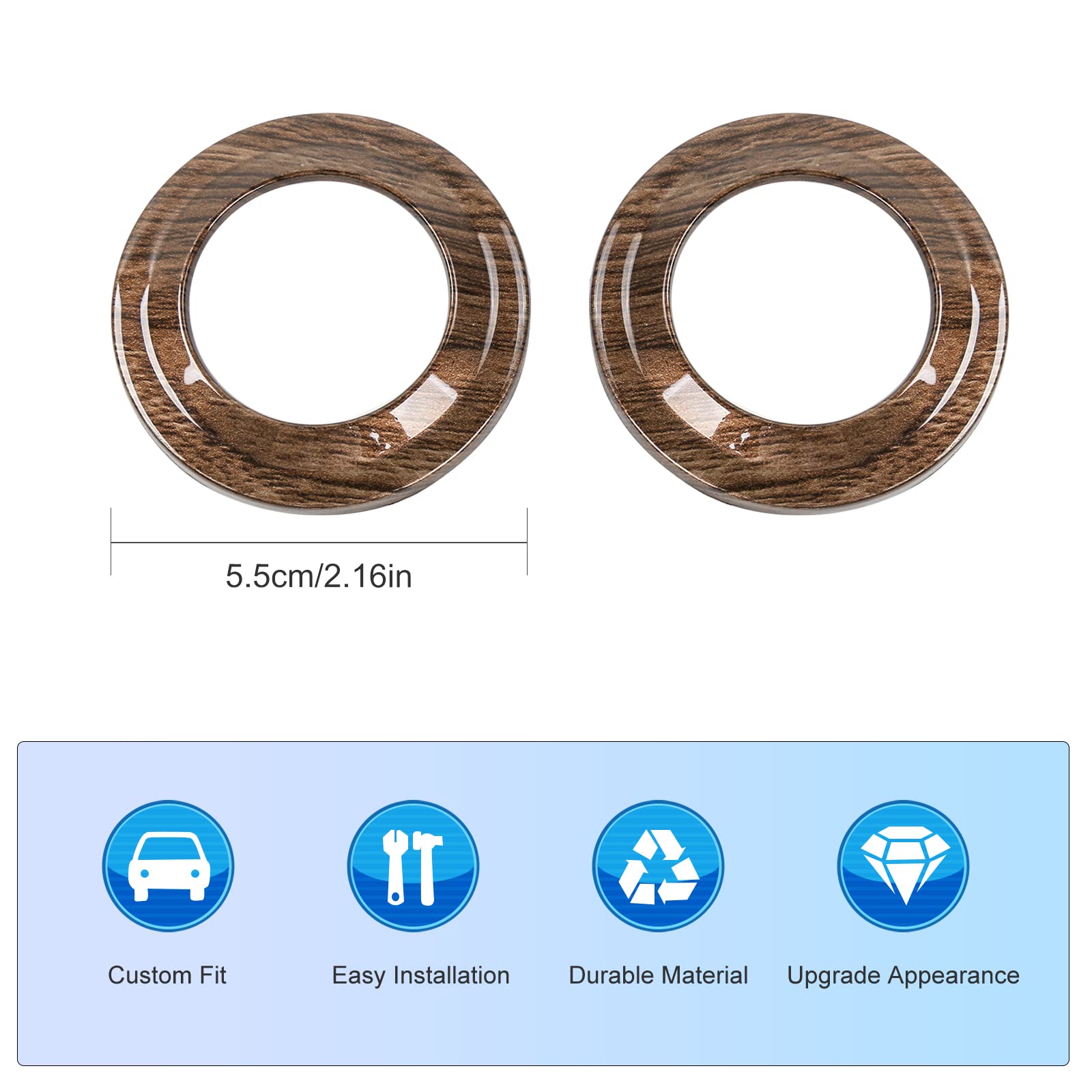 Wood Grain Car Pillar Speaker Cover Trim Stickers for 2007-2014 Jeep Wrangler JK JKU - Interior Decoration Accessories - Perfect for Off-Roading & Custom Car Upgrades