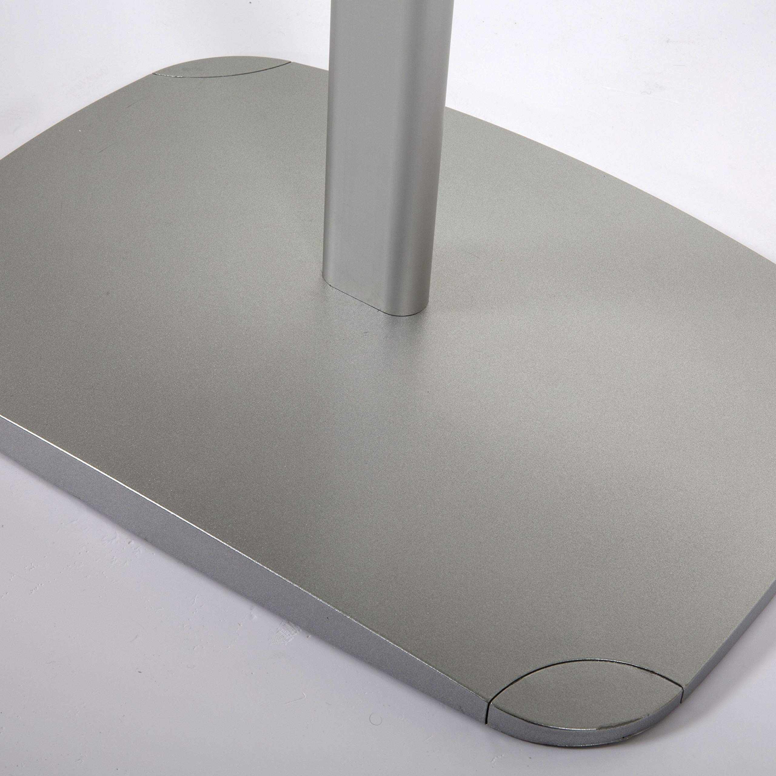8.5x11 Inch Silver Aluminum Floor Standing Sign Holder - Front Loading Brochure & Poster Display for Retail, Restaurants & Events | M&T Displays Decorative Pedestal with Easy Open Design
