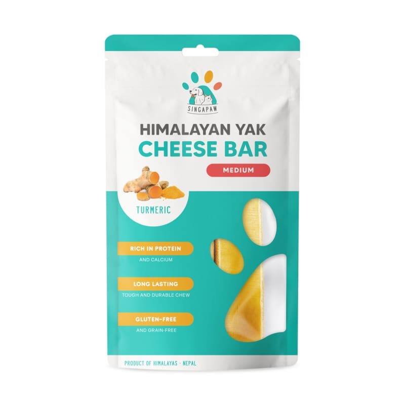 Premium Himalayan Yak Cheese Dog Chew with Turmeric - Natural Dental Treat for Small, Medium & Large Dogs - Long-Lasting Chew for Puppies & Adult Dogs - Perfect for Training, Teething & Anxiety Relief