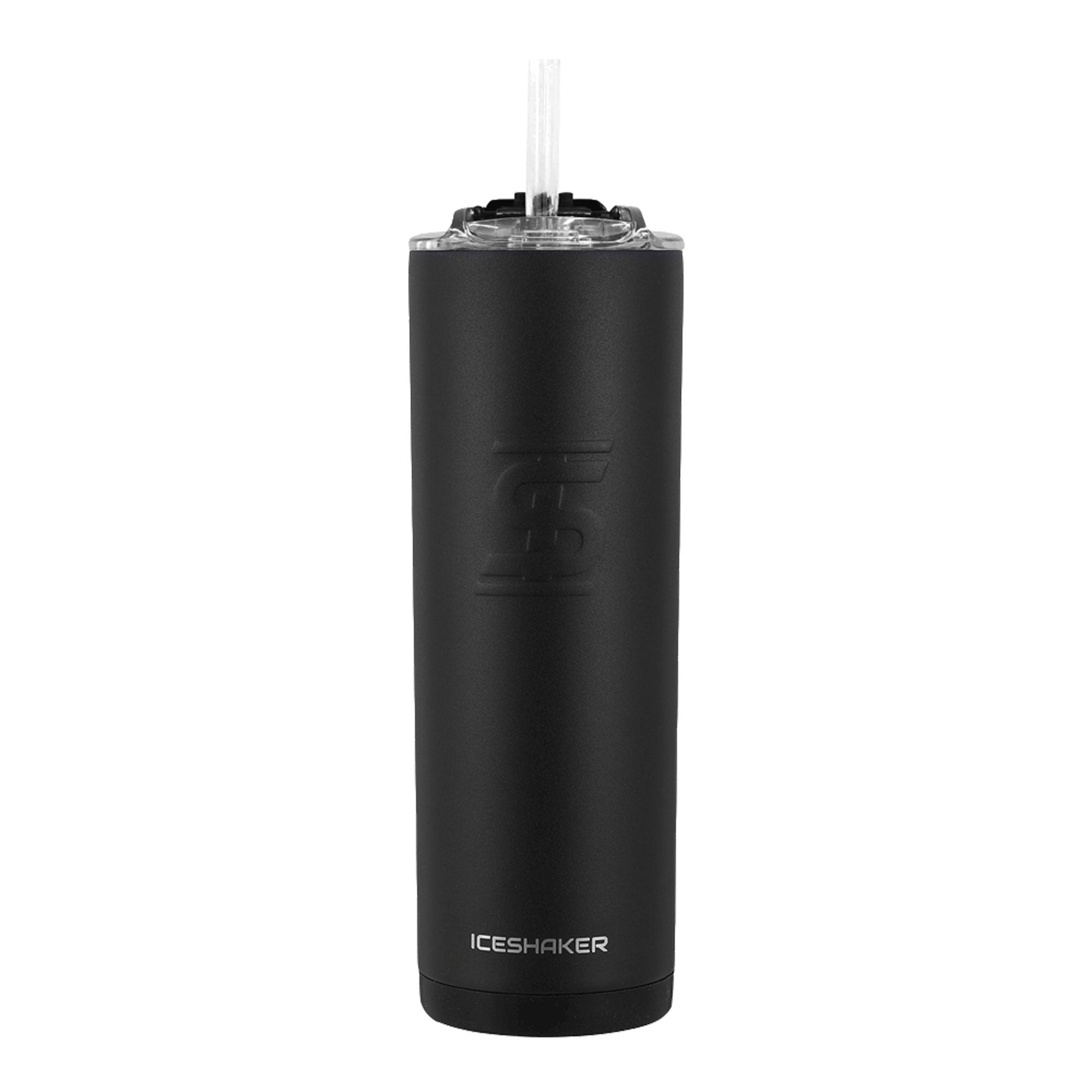 20oz Skinny Tumbler with Straw Lid - Insulated Stainless Steel Travel Mug - Black - Perfect for Coffee, Tea & Cold Drinks On The Go