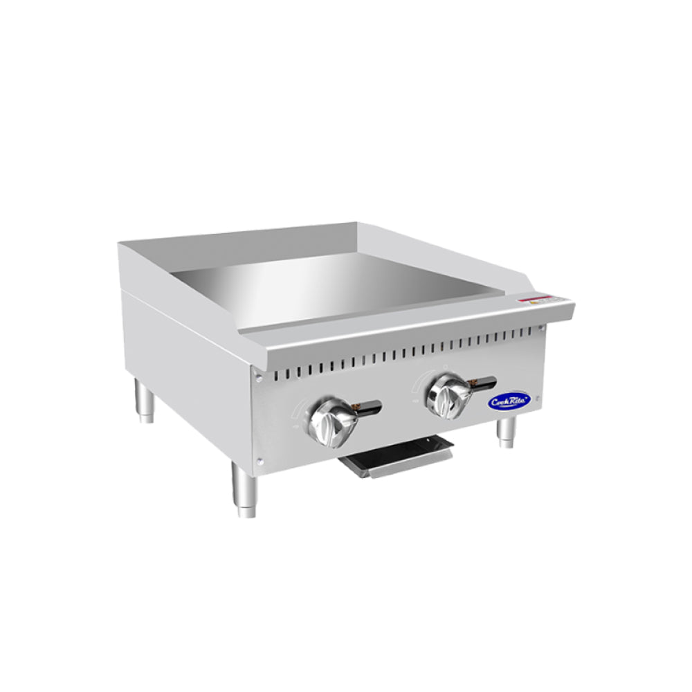 Atosa ATMG 24 Heavy Duty Commercial Gas Griddle - 24 Inch, 60,000 BTU, Manual Control - Perfect for Restaurants, Food Trucks, and Catering Businesses