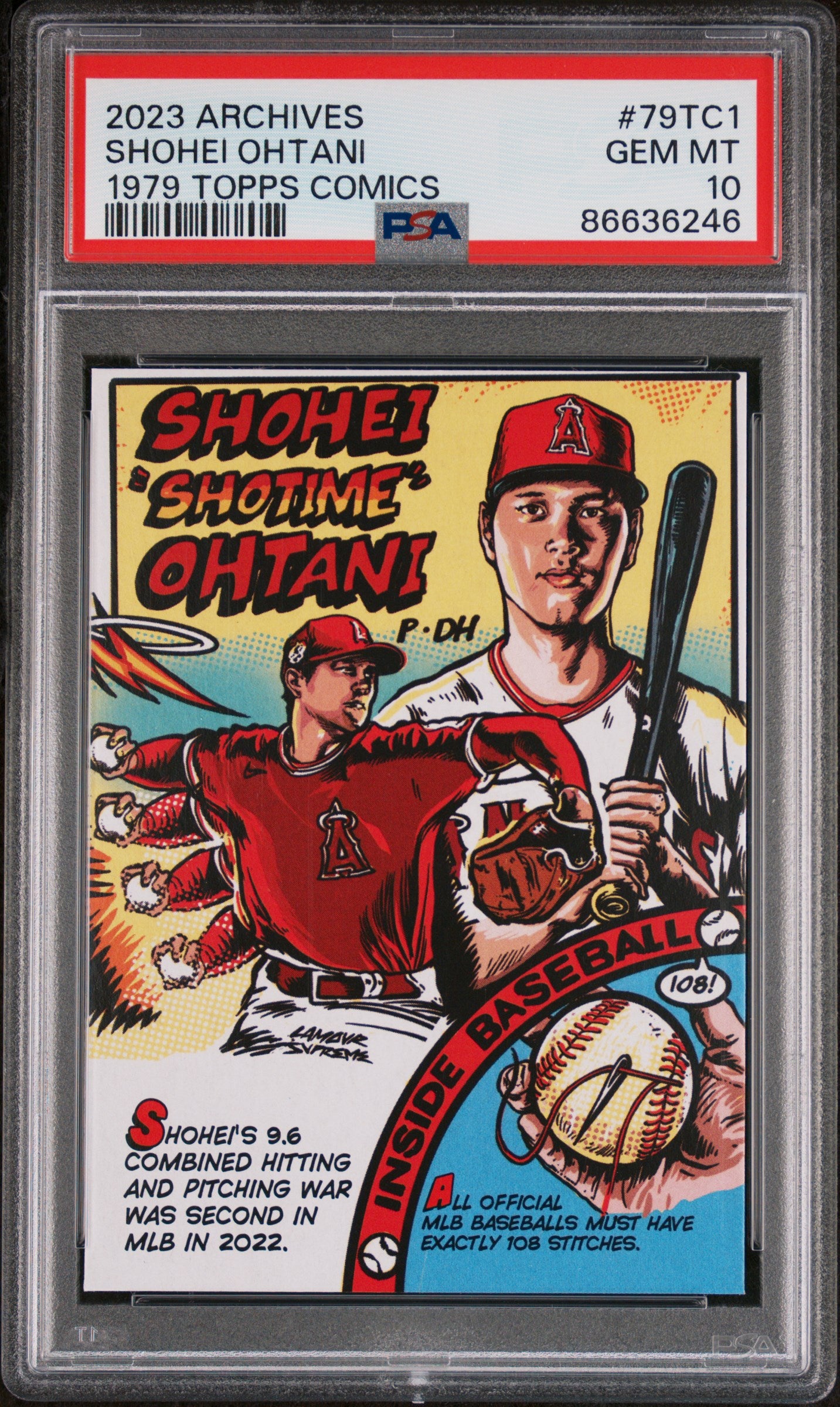 2023 Topps Archives 1979 Topps Comics Shohei Ohtani #79TC1 PSA 10 Gem Mint - Rare Baseball Trading Card for Collectors & Investors - Perfect for Display, Gifts, and Sports Memorabilia Collections