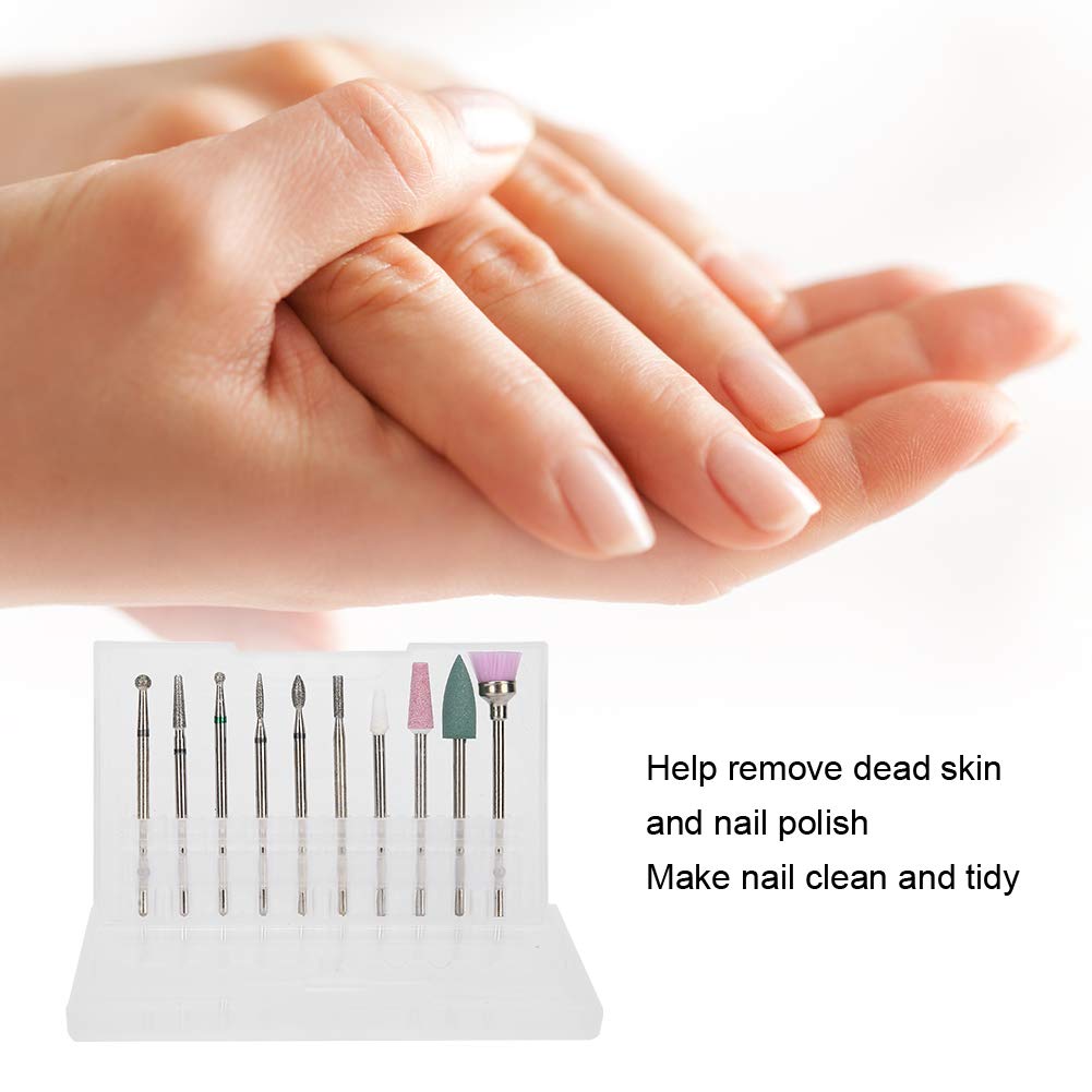 10Pcs Professional Tungsten Steel Nail Drill Bits Set - Manicure & Pedicure Tools for Salon & Home Use - Durable & Precise Nail Art Accessories