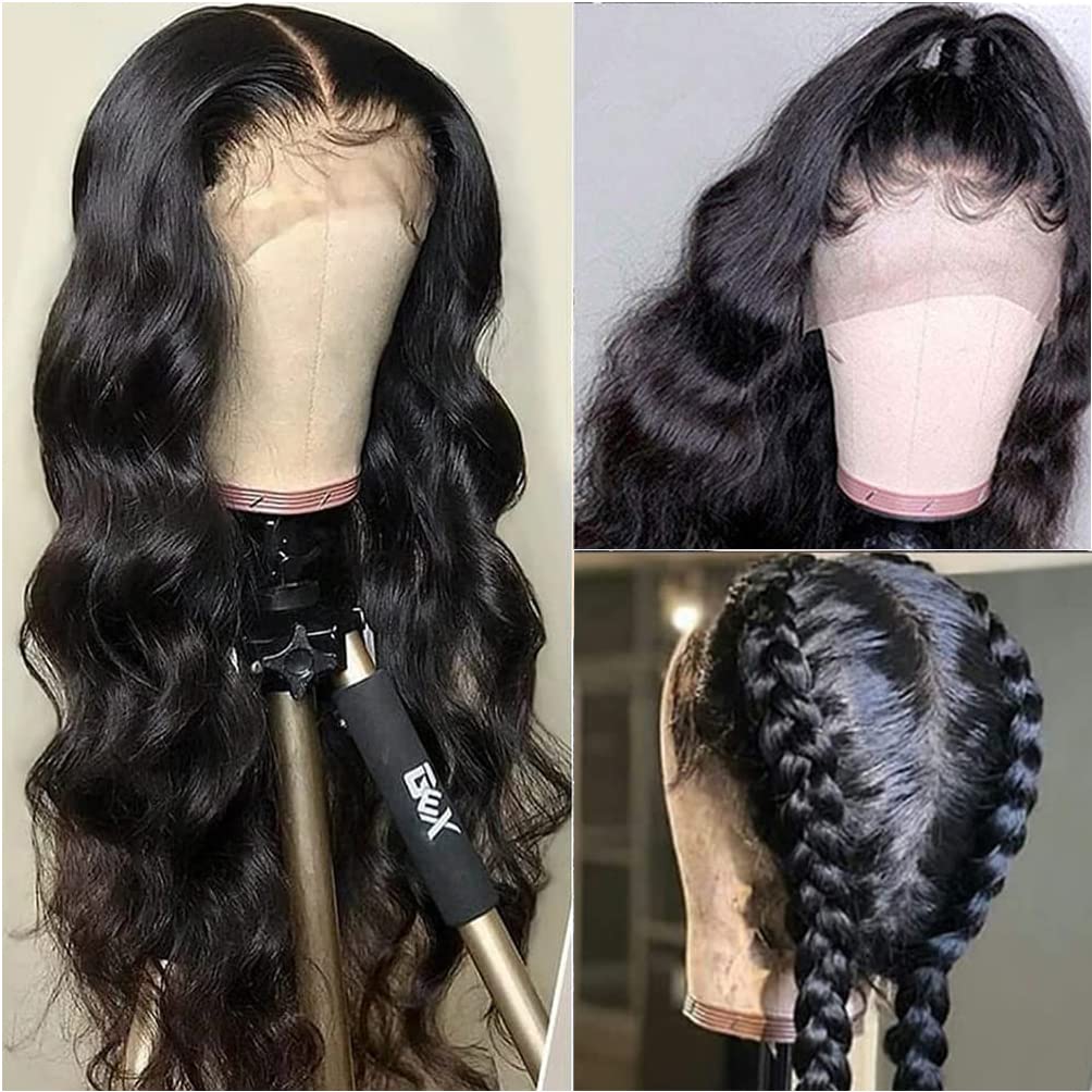 360 Full Lace Front Wigs Human Hair - Pre Plucked Body Wave 28 Inch HD Transparent Lace Wig for Black Women | Natural Hairline | Perfect for Daily Wear, Parties & Special Occasions