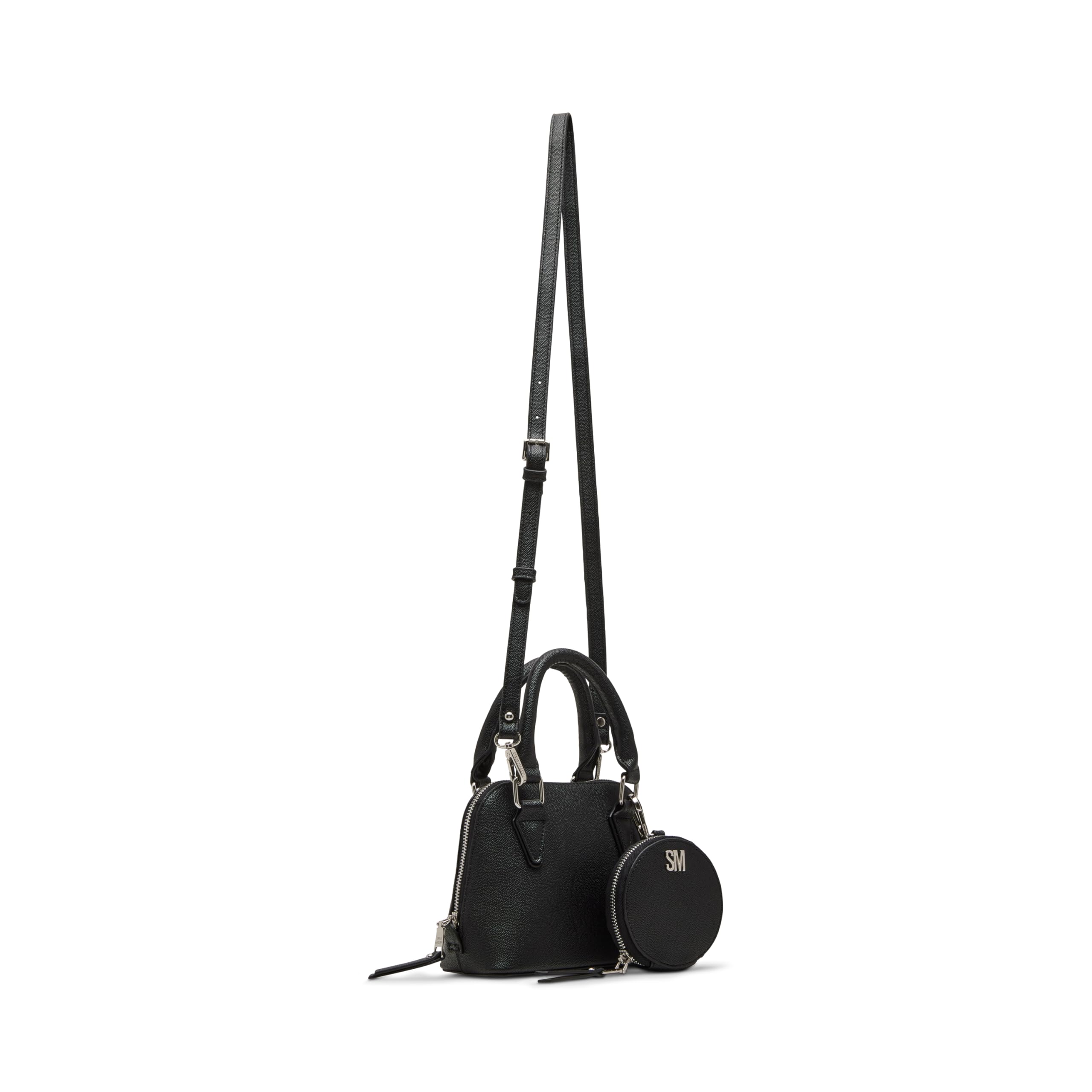 Steve Madden Warren Satchel Handbag Gift Set - Black Leather Crossbody Purse for Women, Perfect for Work, Travel & Everyday Use