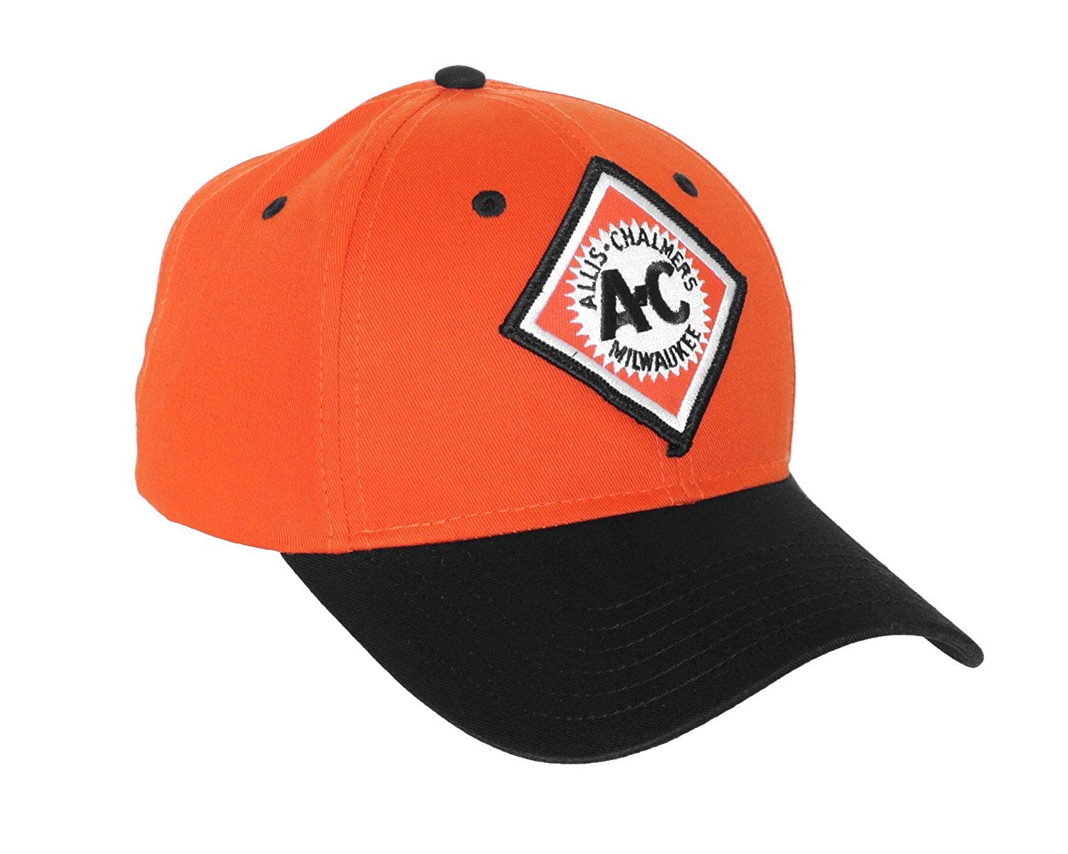 Vintage Allis Chalmers Orange & Black Trucker Hat with Milwaukee Logo - One Size Fits All - Perfect for Farming, Construction Work & Vintage Style Enthusiasts
