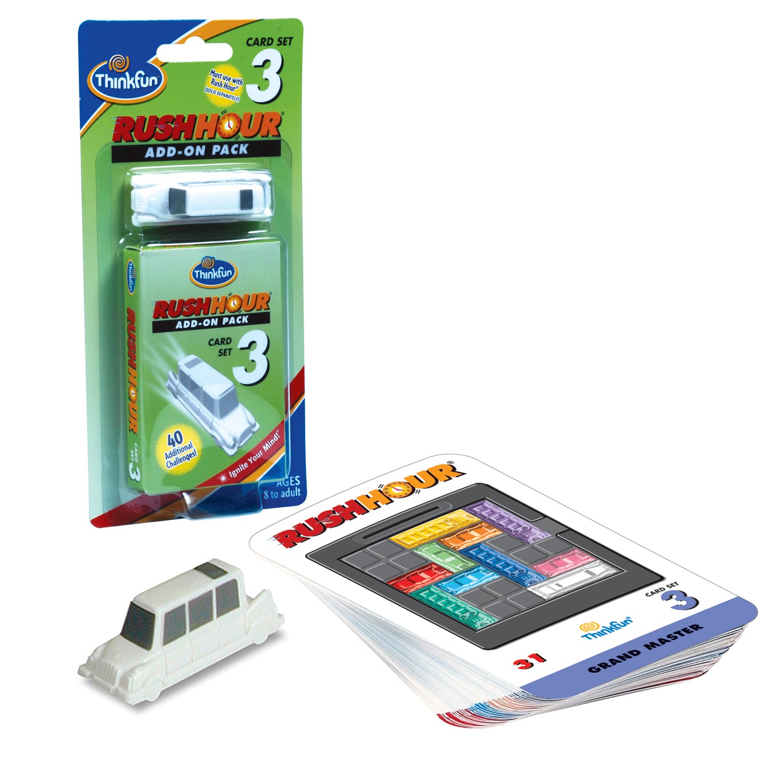 Thinkfun Rush Hour 3 Traffic Jam Logic Game - Brain Teaser Puzzle for Kids & Adults - Perfect for Family Game Night & Classroom Learning Activities