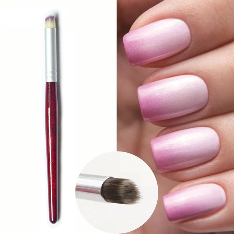 Professional Angled Ombre Brush for Nail Art & Powder Color Mixing - Perfect for Gradient, Ombre, and Acrylic Nail Designs