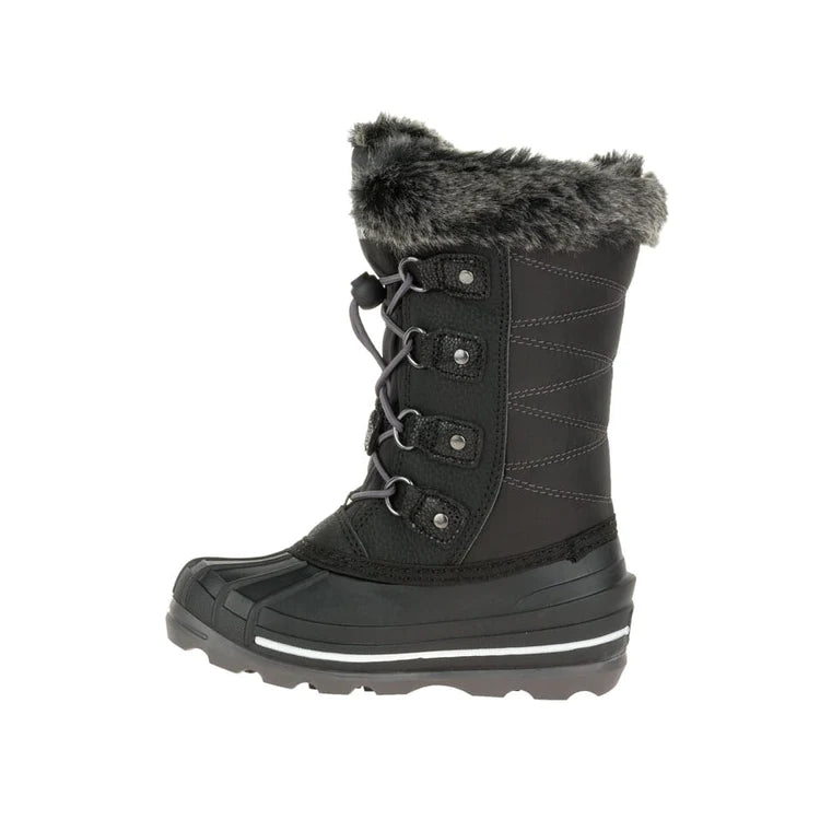 Kamik Frostier Black Kids' Winter Boots - Waterproof & Insulated Snow Boots for Boys & Girls - Perfect for Snow Play, Sledding & Cold Weather Outdoor Activities