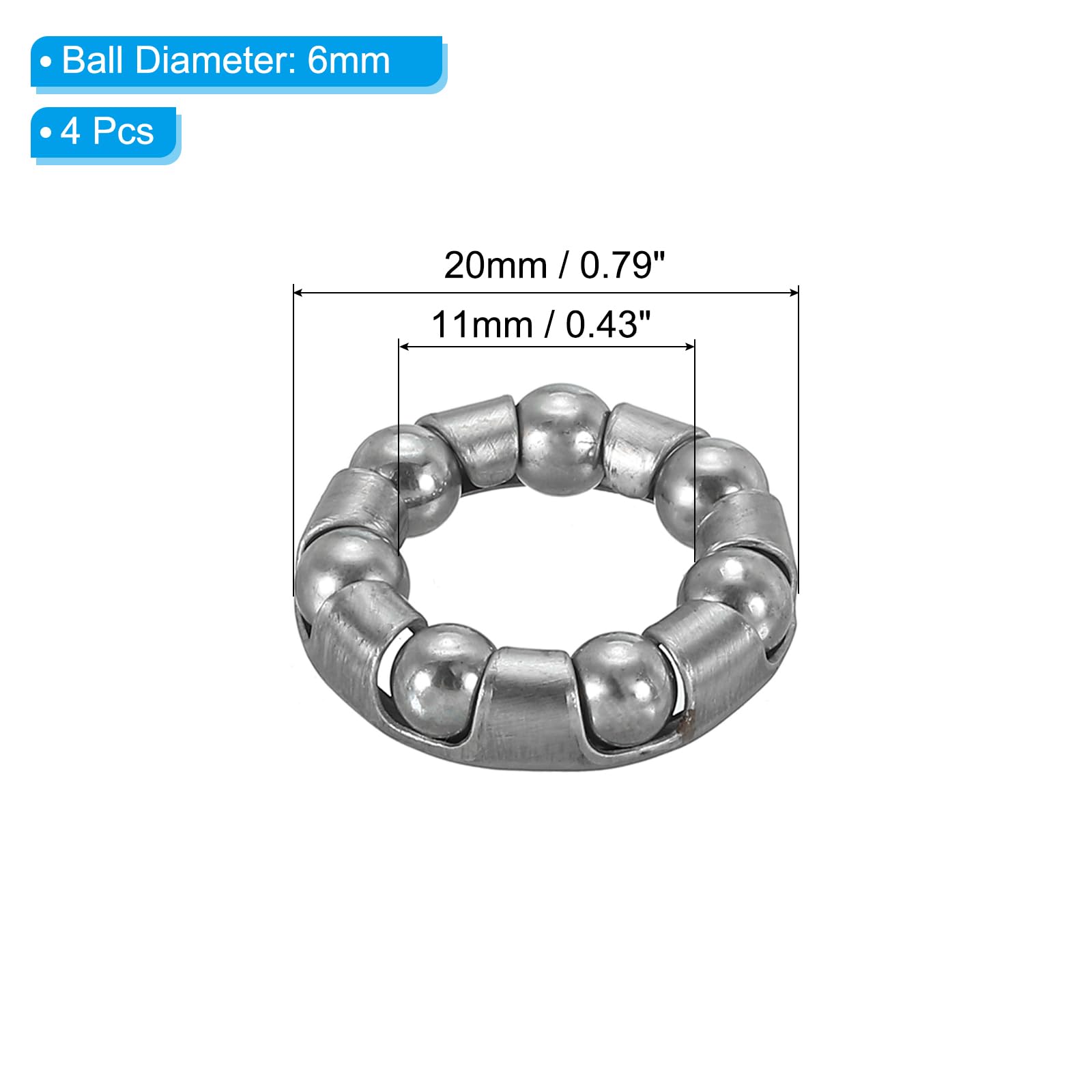 PATIKIL Stainless Steel Bike Ball Crank Bearing - Durable Bicycle Bearings Replacement for Front & Rear Wheels | Bike Parts Repair Accessories for Mountain, Road & Commuter Bicycles