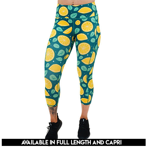 High Waist Sour Power Leggings for Women - Soft Yoga Pants with Pockets, Tummy Control & 4-Way Stretch - Perfect for Workout, Running, Gym & Lounge Wear
