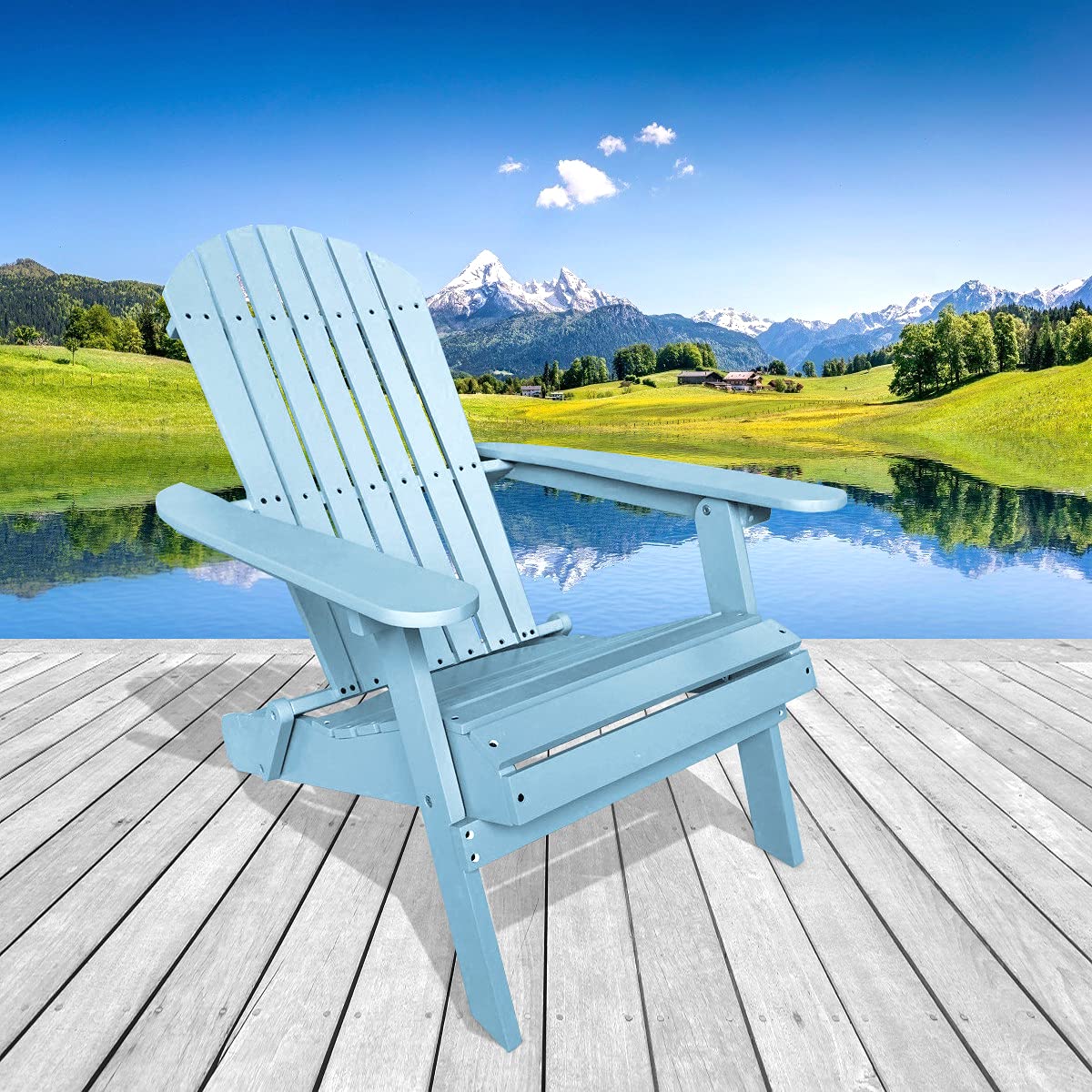 **Premium Wooden Adirondack Chair - Foldable Resin Fire Pit Chair for Outdoor Relaxation - Perfect for Patio, Yard, Garden, Deck, Poolside & Balcony - Comfortable Seating for Adults & Seniors - Turquoise (BHP-AC2000-Turquoise)**    **Usage Scenarios:** Enjoy cozy evenings by the fire pit, relax in your garden, or unwind by the pool with this stylish and durable Adirondack chair. Ideal for outdoor gatherings, BBQs, or simply soaking up the sun on your deck or balcony.