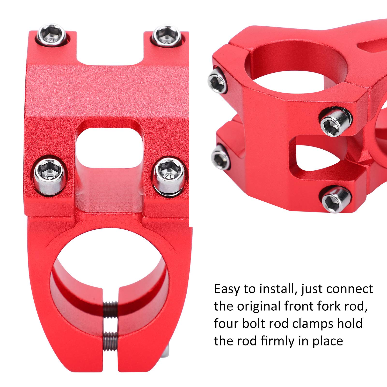 Premium CNC Machined Aluminum Alloy Mountain Bike Stem - Lightweight & Durable Road/Downhill Bicycle Handlebar Stem (Red) - Perfect for Trail Riding, MTB Adventures & Urban Commuting