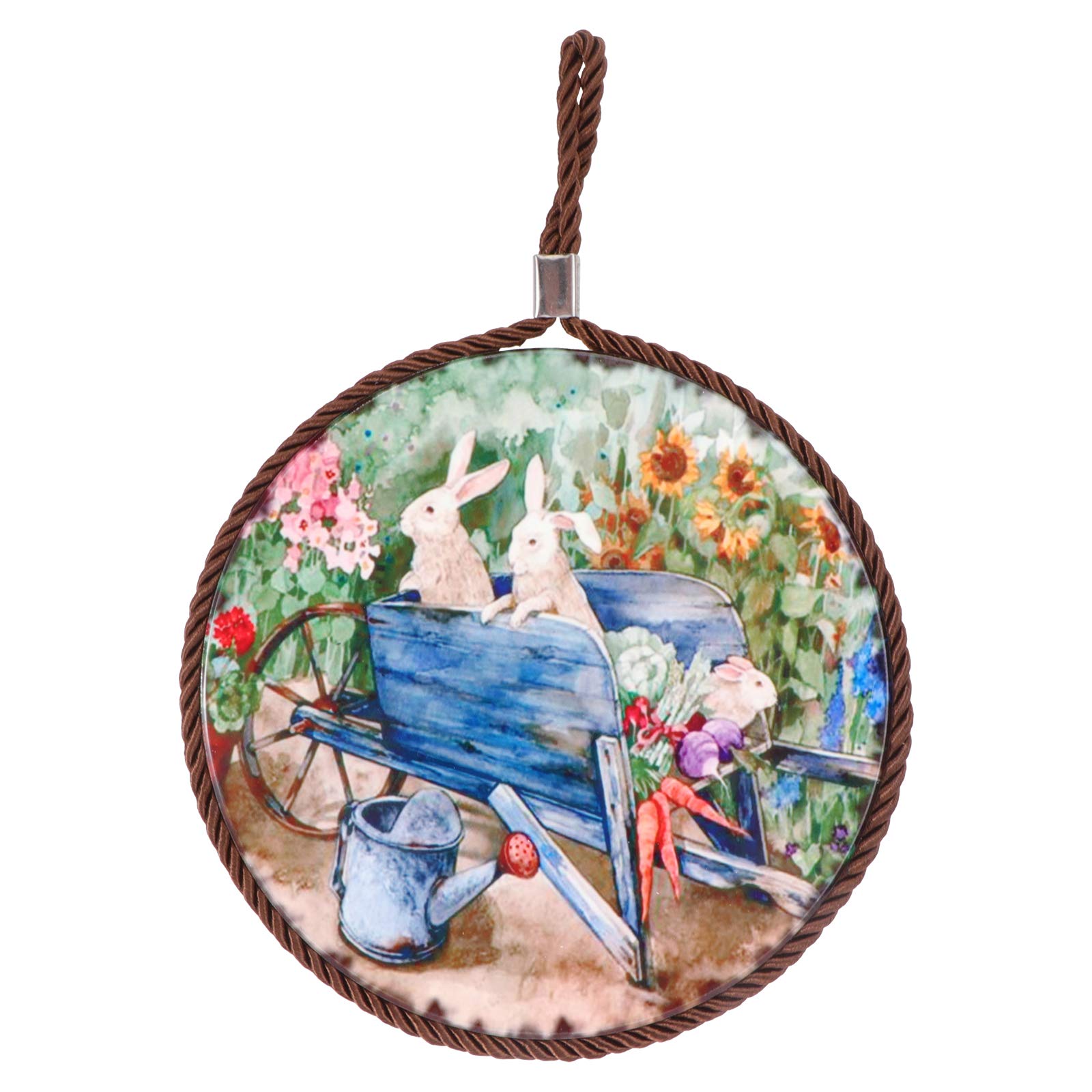 Amosfun Easter Table Decorations - Ceramic Placemat Set for Home Dining, Easter Party & Spring Decor