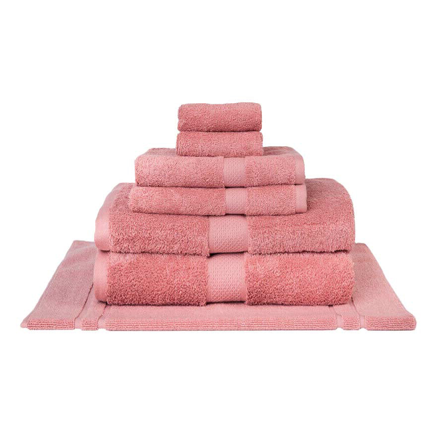 Premium 100% Combed Cotton Bath Towel Set - 7 Piece Rose Pink Luxury Bath Sheets for Spa, Hotel & Home Use | Ultra Soft & Absorbent