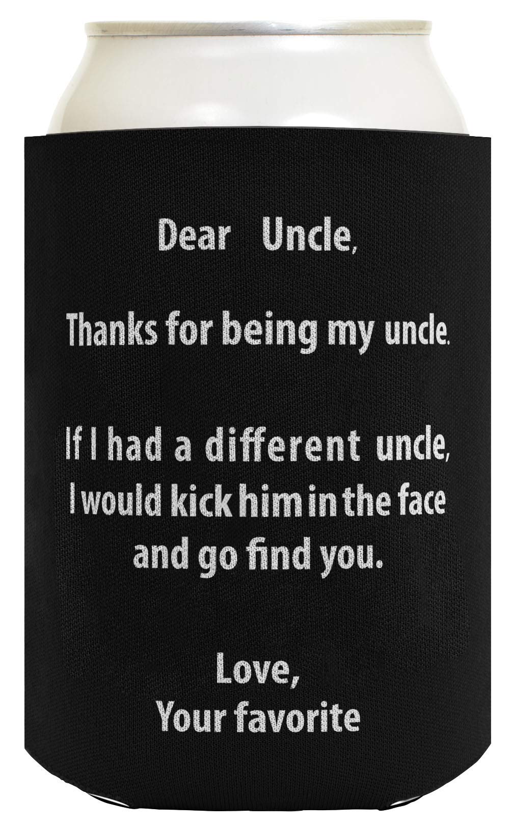 96-Pack Funny Quote Can Coolers for Uncle - Humorous Father's Day Gift Ideas - Black Beer Sleeves for BBQ, Camping & Outdoor Parties
