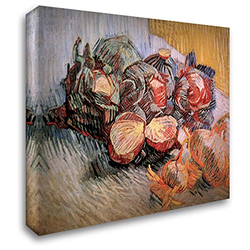 Vincent Van Gogh Still Life with Red Cabbages and Onions - 24x20 Inch Gallery Wrapped Canvas Art Print - Wall Decor for Living Room, Bedroom & Office