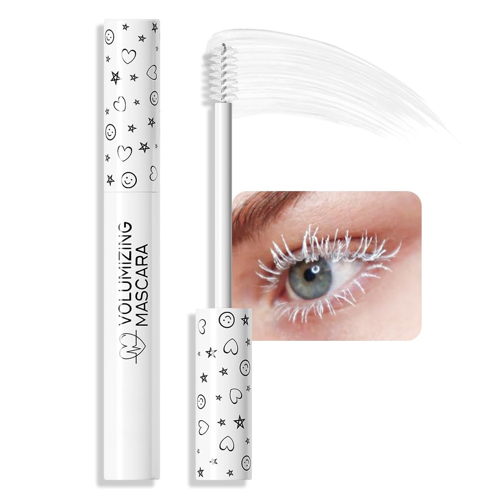 Waterproof White Mascara for Long-Lasting Voluminous Lashes - Cruelty-Free & Vegan Eye Makeup (White) - Perfect for Costume Parties, Halloween & Dramatic Looks