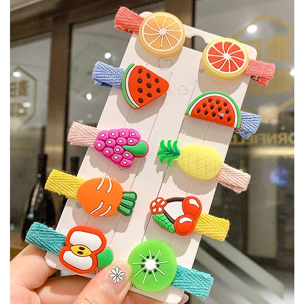 10pcs Ice Cream Hair Clips Set for Baby Girls & Toddlers - Cute Barrettes Hair Accessories (Random Colors) - Perfect for Parties, School & Daily Styling