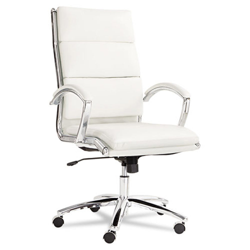 Neratoli High Back Ergonomic Office Chair with Slim Profile - Chrome Finish for Home & Office Workspace, Gaming, and Study Comfort