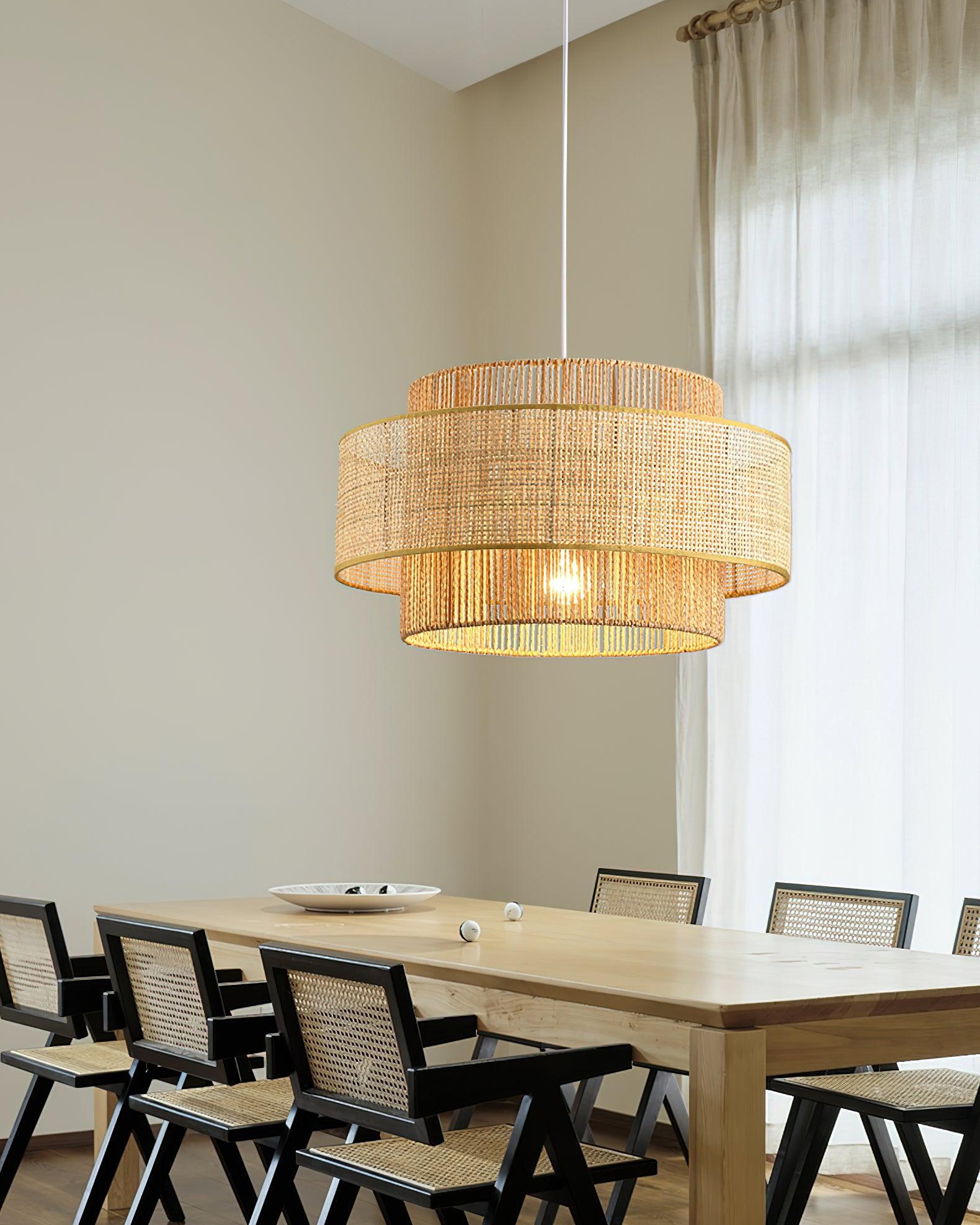 Modern Concentric Pendant Light Fixture - Sleek Minimalist Design for Kitchen Island, Dining Room & Bedroom Lighting - Dimmable LED Hanging Lamp for Home Decor