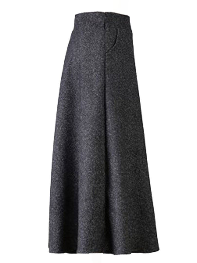 Choies Women's High Waist A-line Flared Long Skirt for Winter & Fall | Midi Length Skirt for Casual, Office & Party Wear | Plus Size Available
