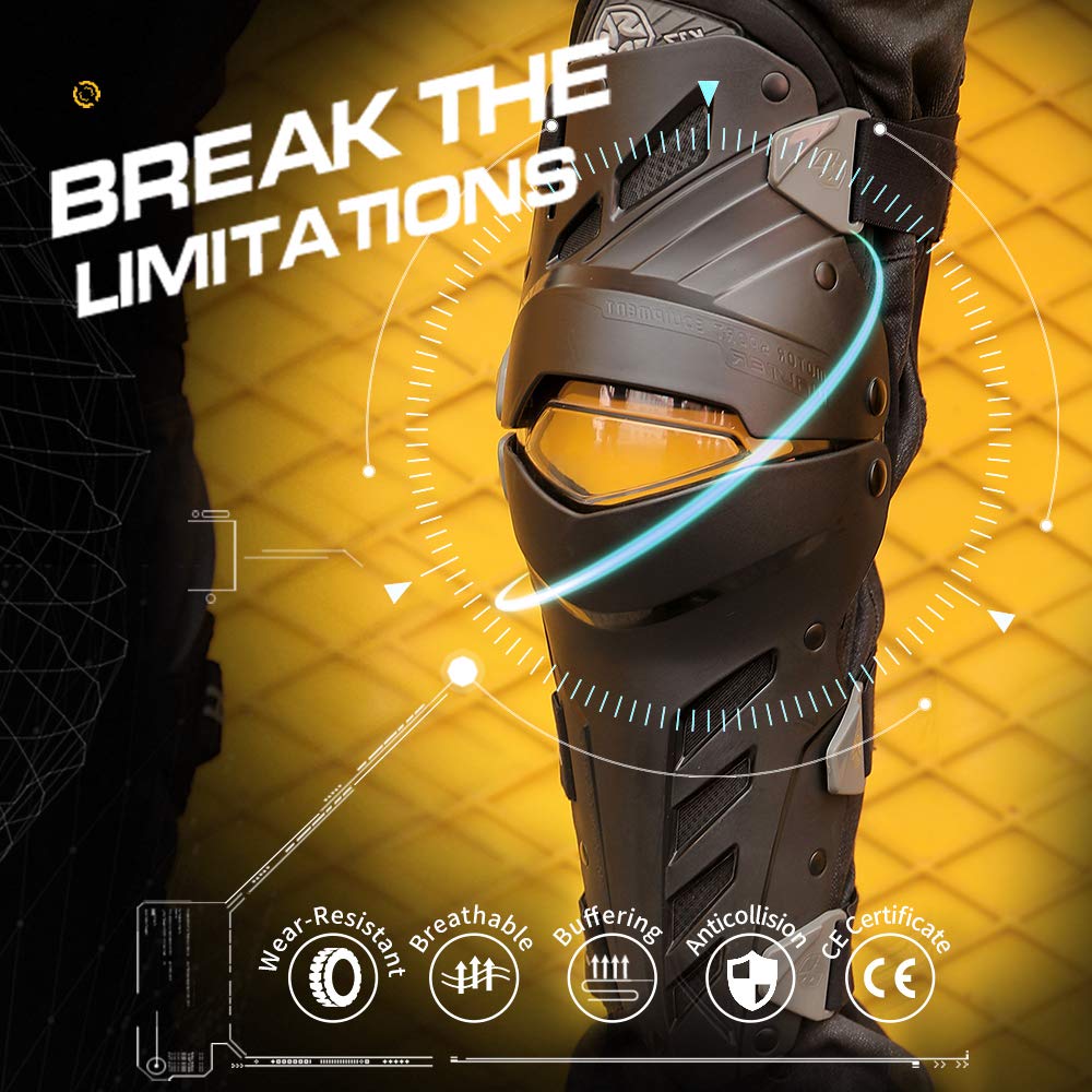 Scoyco Knee and Shin Guards for Men - Anti-Slip Motorcycle Protective Gear for Dirt Bike, Mountain Biking & Powersports - Ideal for Off-Road Riding, Motocross & Adventure Cycling