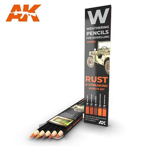 AK Interactive AK10041 Weathering Pencil Set - 5 Pack for Rust & Streaking Effects | Perfect for Model Painting, Miniature Detailing & DIY Craft Projects