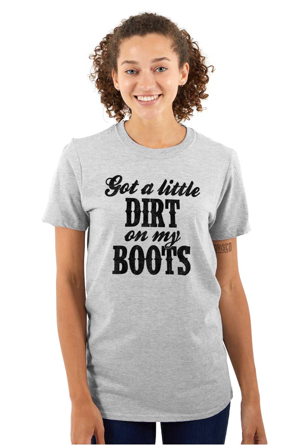 Brisco Brands Little Dirt Boots Cute Southern Women's Graphic T-Shirt - Comfortable Cotton Tee for Casual Wear, Country Outfits & Southern Style Fashion